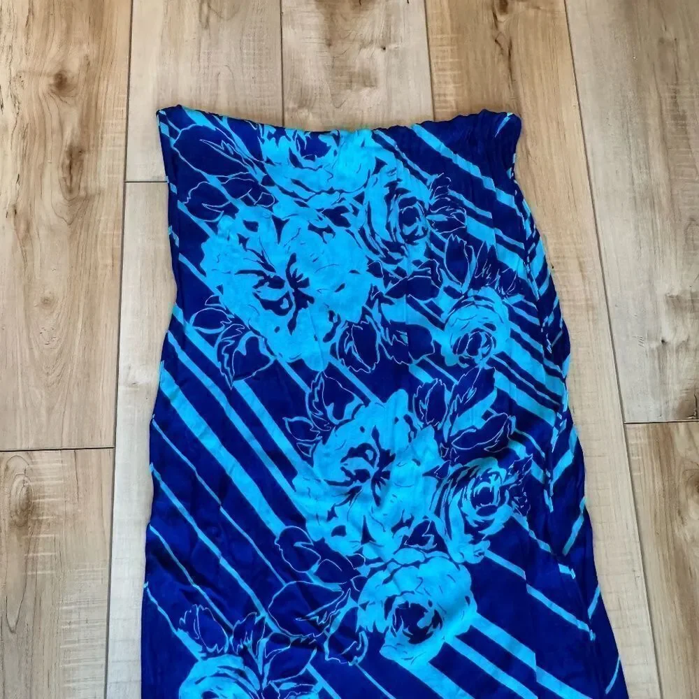 Women's Dress Scarf Blues Soft-Subtle Floral Pattern Approx. 75